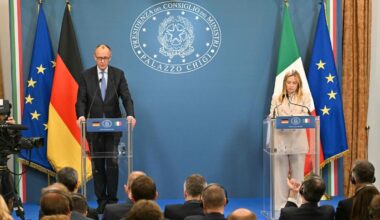 Meloni-Merz, la presidente del Consiglio: «La Ue scelga se essere protagonista o se subire il suo destino». Il cancelliere: «Ci difenderemo dai dazi con tutti gli strumenti»