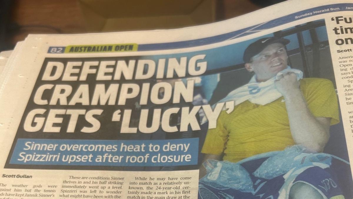 Sinner diventa "Defending Crampion": i media australiani provocano Jannik