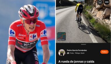 Vingegaard cade inseguito da un dilettante che posta su Strava: «Voleva staccarmi, è finito a terra e sanguinava»