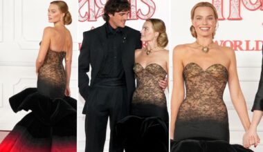 Margot Robbie, favolosa alla première di Cime tempestose con Jacob Elordi