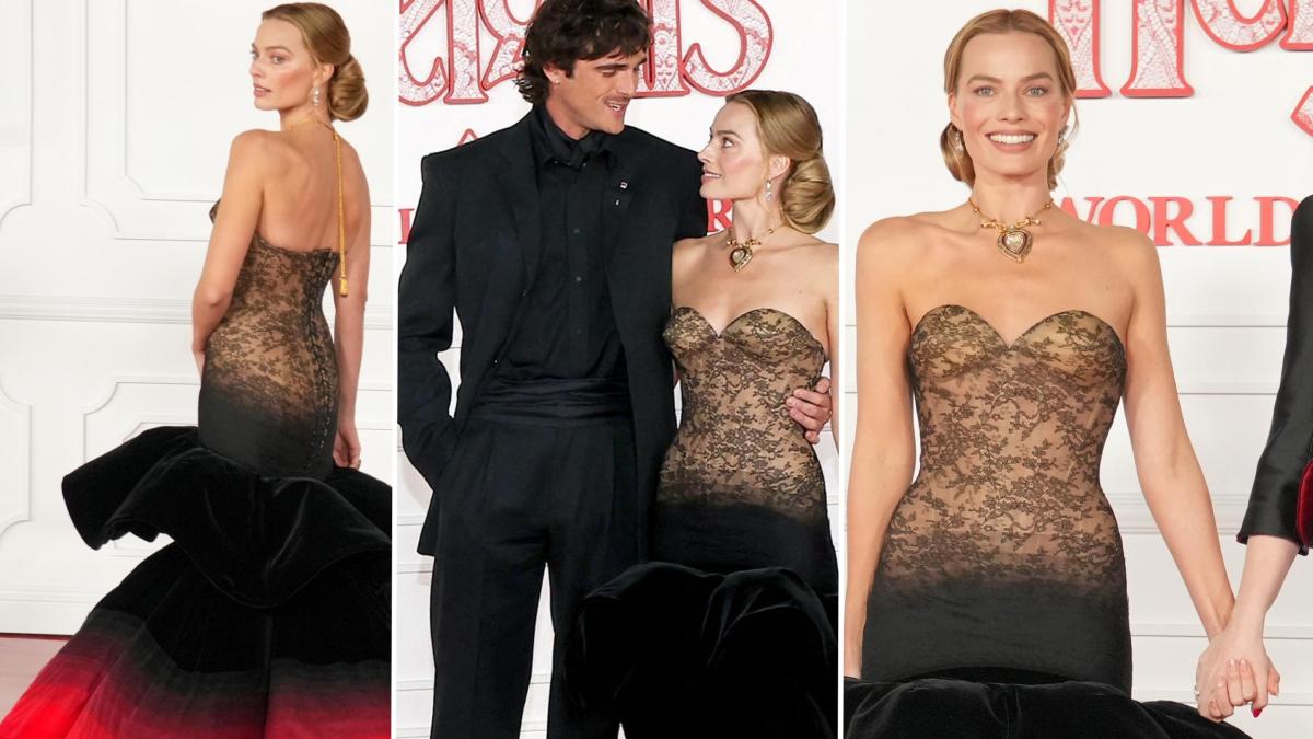 Margot Robbie, favolosa alla première di Cime tempestose con Jacob Elordi