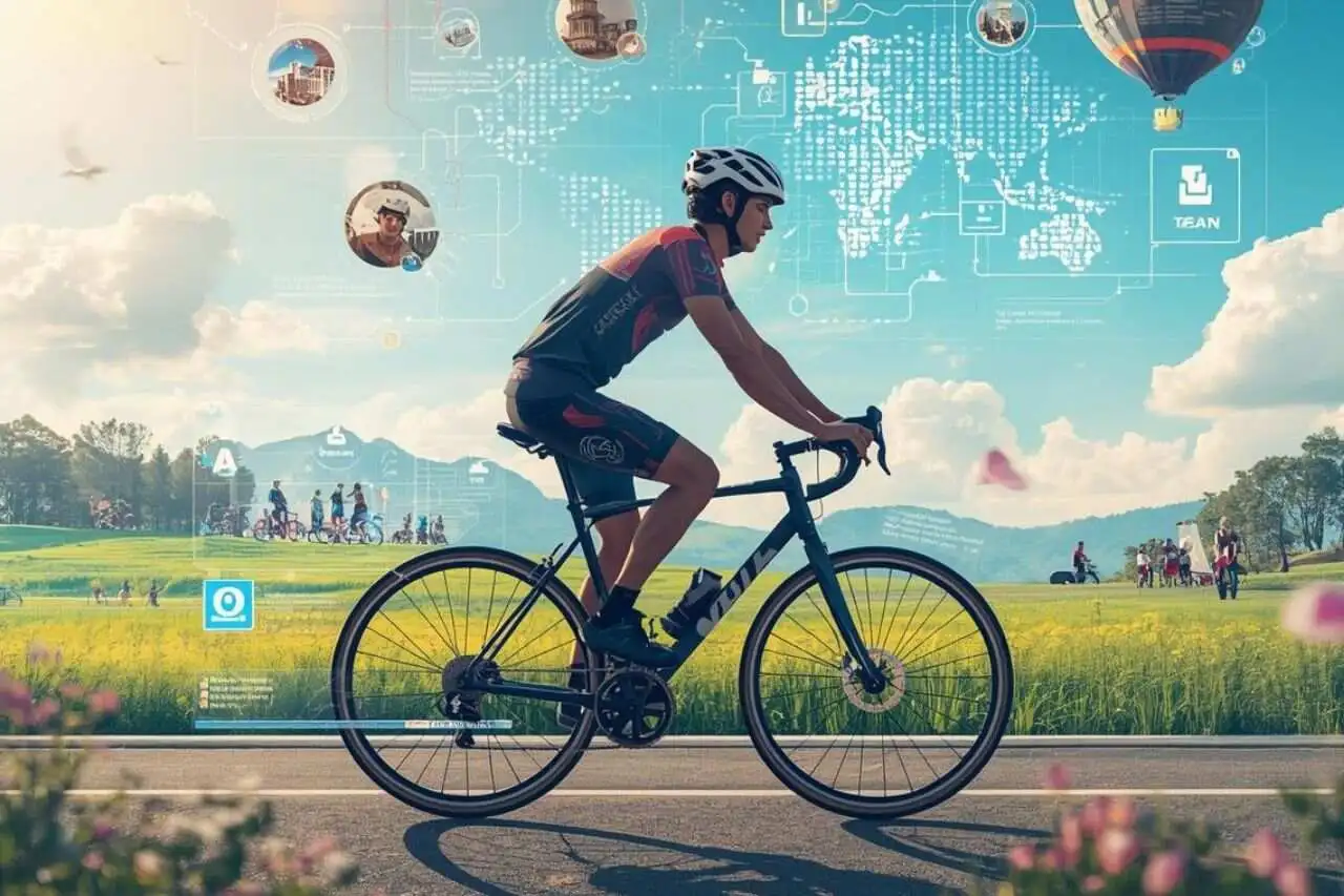 Cicloturista segue itinerario generato con AI