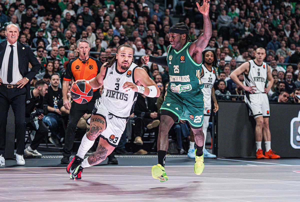 Panathinaikos cinico OAKA: la Virtus resiste, poi cede 84 a 71