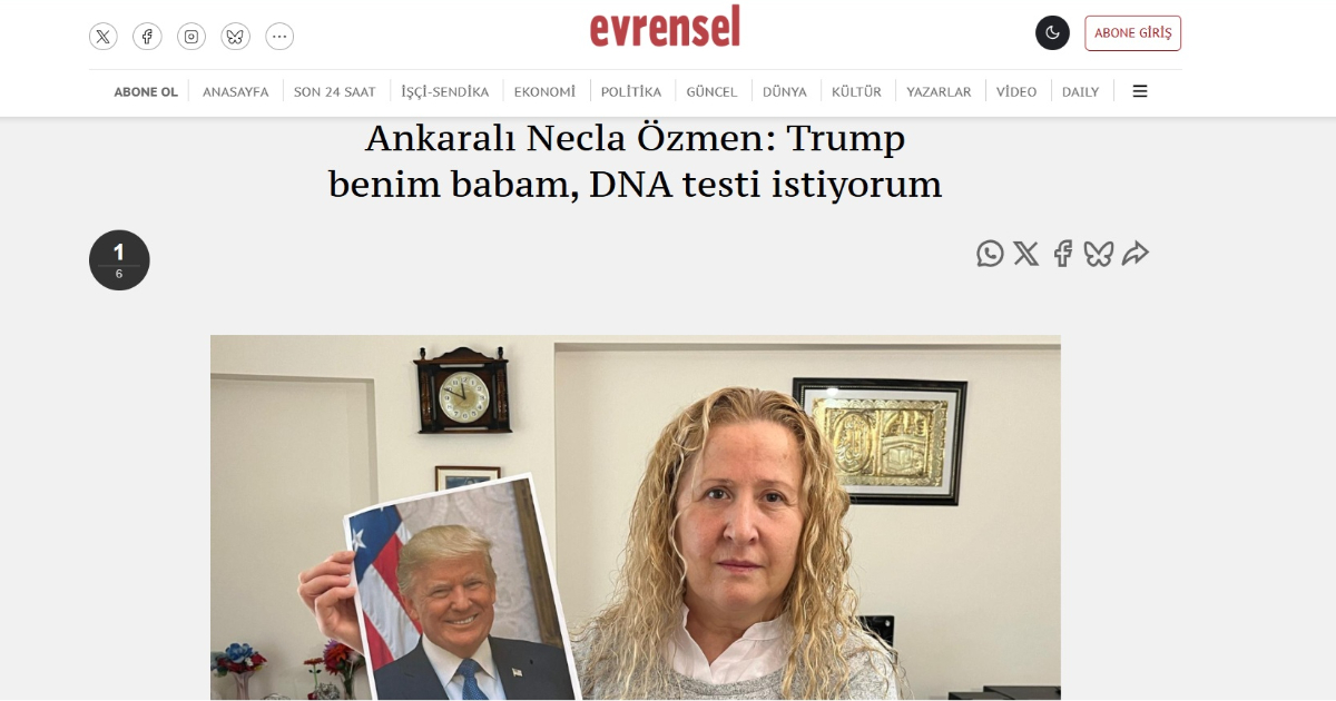 Donna turca sostiene di essere figlia di Donald Trump e chiede test del DNA