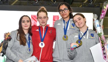 Coppa del Mondo Under 17 di spada femminile – A Udine s’impone la canadese Sobus. Medaglia d’argento per Ferioli, di bronzo Kumari e Calogiuri. Domani la gara Giovani
