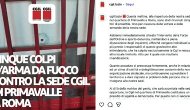 Colpi di arma da fuoco contro sede Cgil Primavalle: trovati cinque fori | Il Fatto Quotidiano