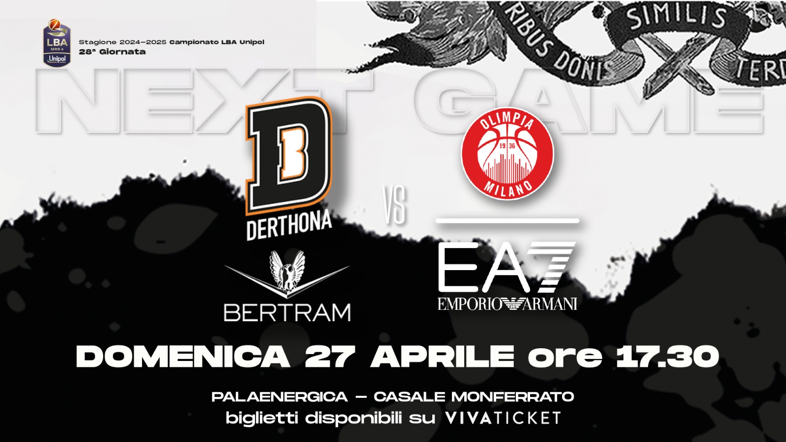 Domani l'apertura della biglietteria per il big match casalingo della Bertram contro l'Olimpia Milano