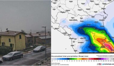 ecco i primi fiocchi bianchi sugli Appennini