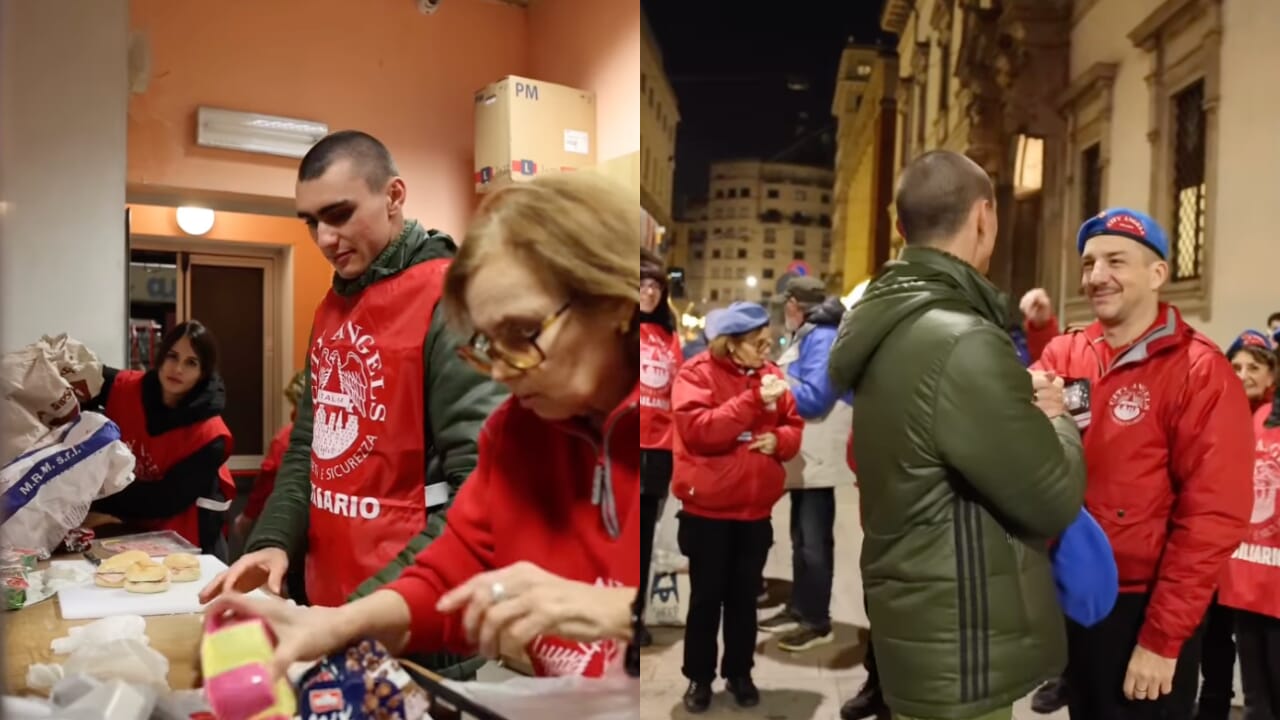 Achille Costacurta (e mamma Martina Colombari) ha servito la cena ai senzatetto