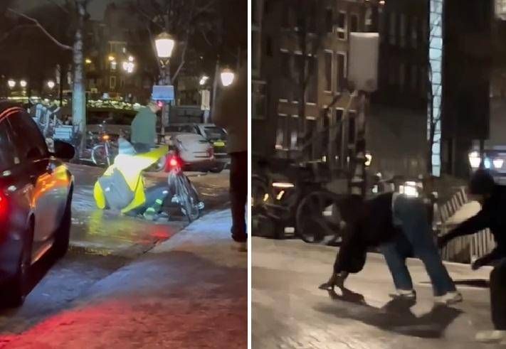 si scivola ovunque, strade come piste di pattinaggio