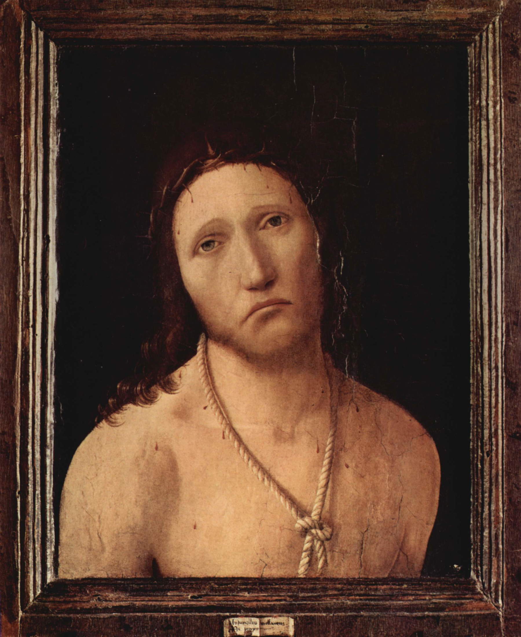 Antonello da Messina, Ecce Homo (1473; olio su tavola, 48,5 x 38 cm; Piacenza, Collegio Alberoni)
