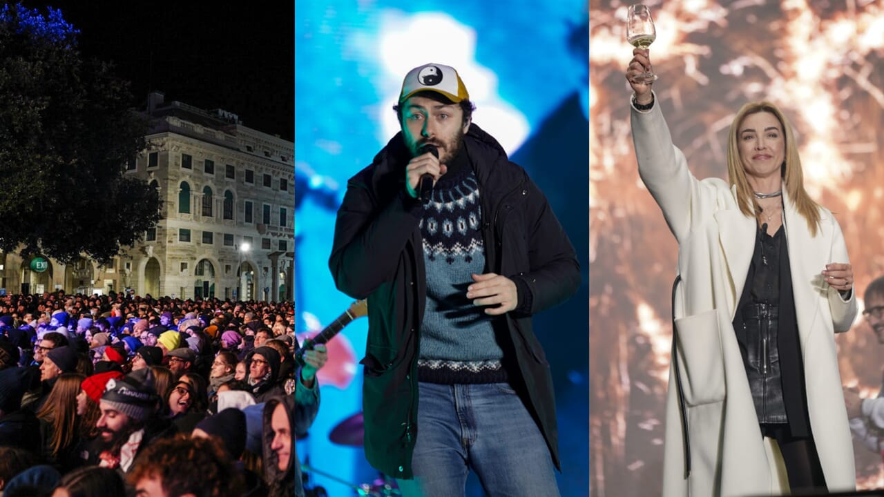 Capodanno a Genova, in migliaia in piazza per i Pinguini Tattici Nucleari