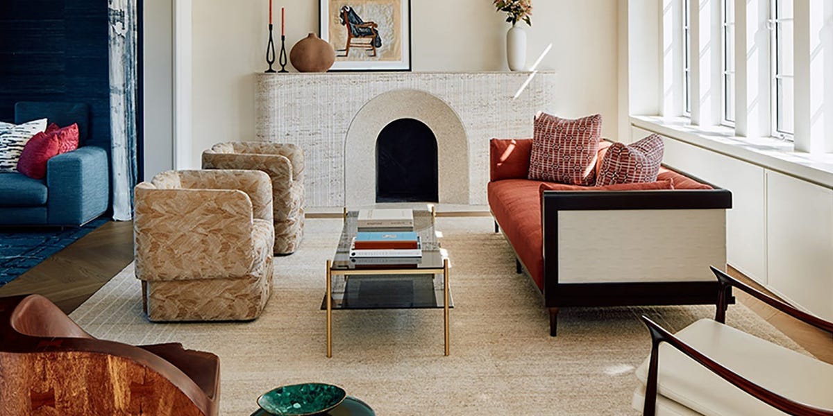 Una casa con un salotto, che è una scatola blu