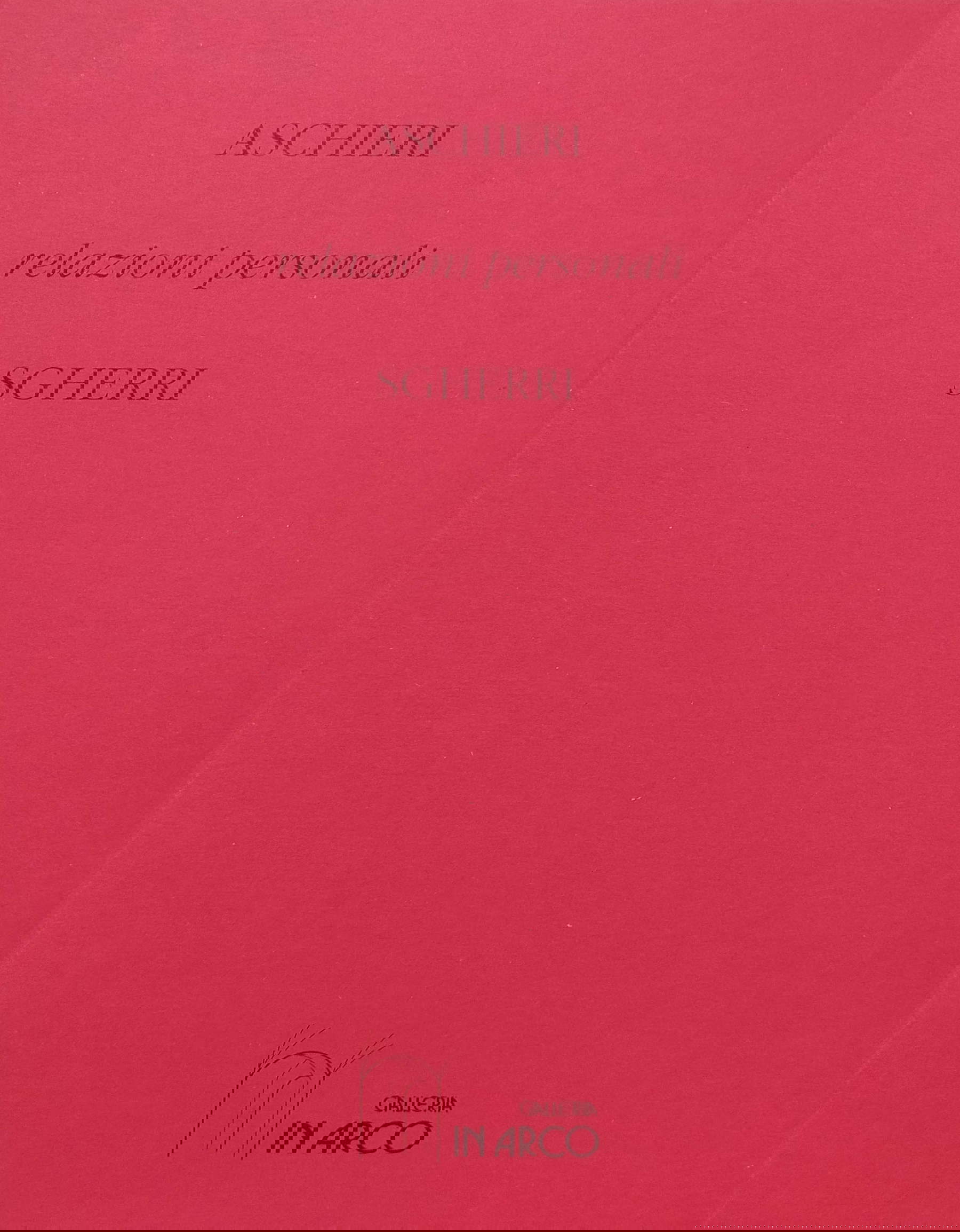 Catalogo della mostra Guglielmo Aschieri - Gianluca Sgherri. Relazioni personali (Galleria InArco, Torino, 1992)