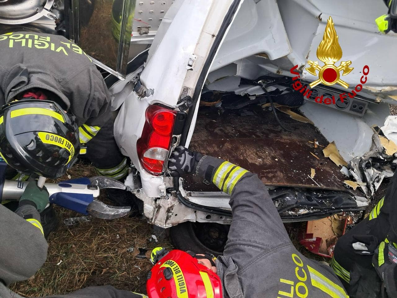 Ciò che resta del Fiat Doblò