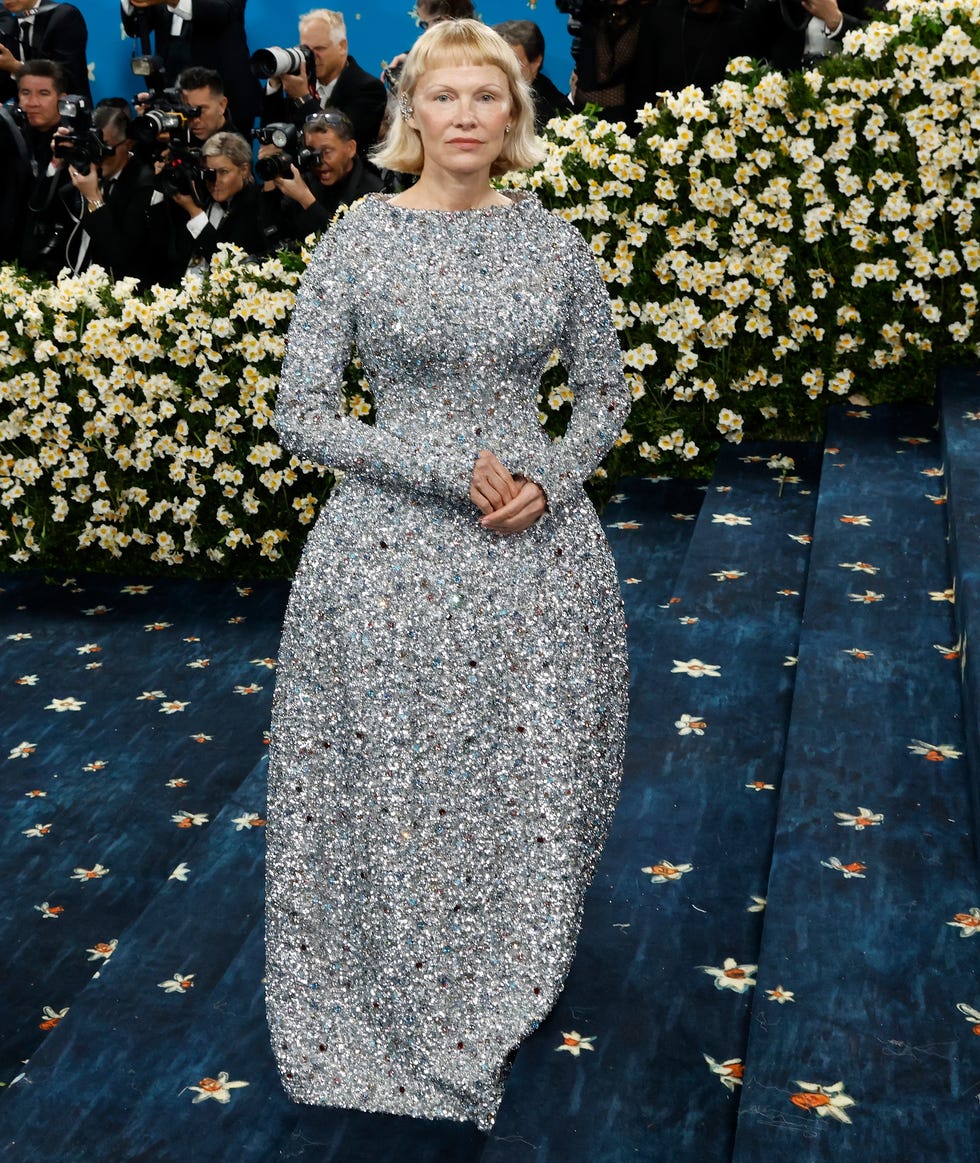 new york, new york may 05: pamela anderson attends superfine: tailoring black style, the 2025 costume institute benefit, at metropolitan museum of art on may 05, 2025 in new york city. (photo by taylor hill/getty images)