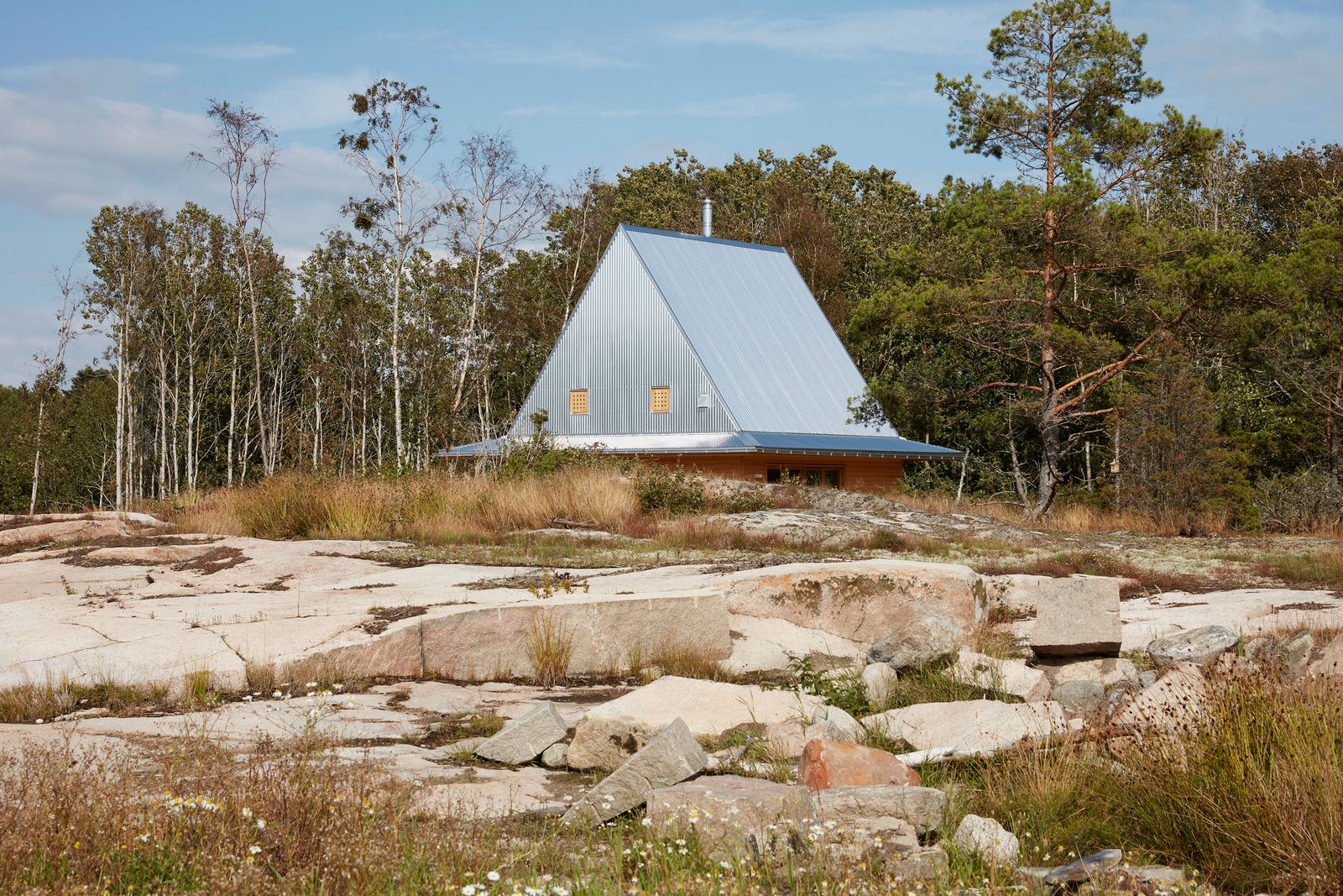 casa vacanze in Svezia esterni tetto spiovente in alluminio