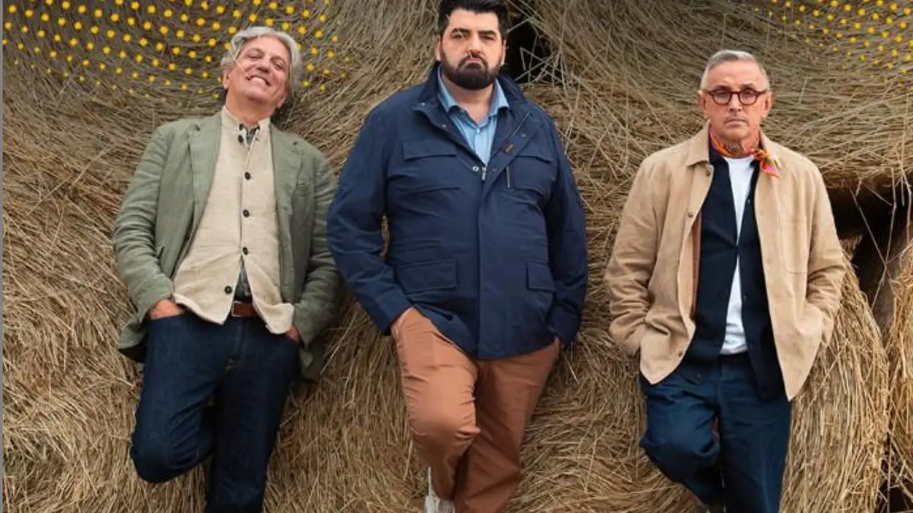 I giudici di Masterchef Giorgio Locatelli, Antonino Cannavacciuolo e Bruno Barbieri