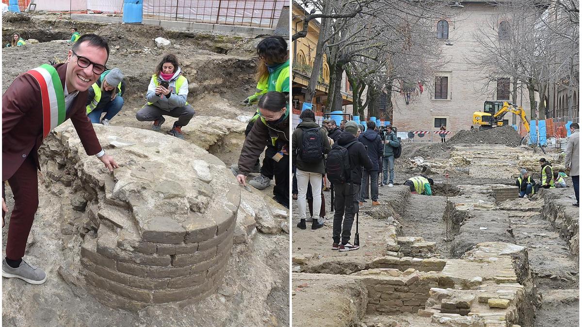 La Basilica di Vitruvio emerge dagli scavi a Fano. Il ministro Giuli: “Scoperta storica attesa da 2mila anni” - Il Resto del Carlino