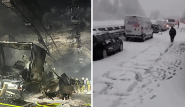 Una bestemmia (in Italiano) scritta nella neve sull'autostrada austriaca bloccata: il video diventa virale