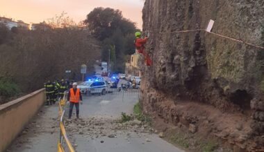 Isola Farnese, borgo isolato per il cedimento di un costone