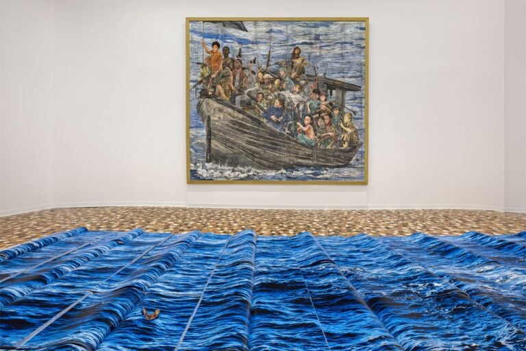 La mostra di Andrea Mastrovito, Quando il cielo finisce, nella nuova sede di Galleria Michela Rizzo a Palazzo Palumbo Fossati a Venezia