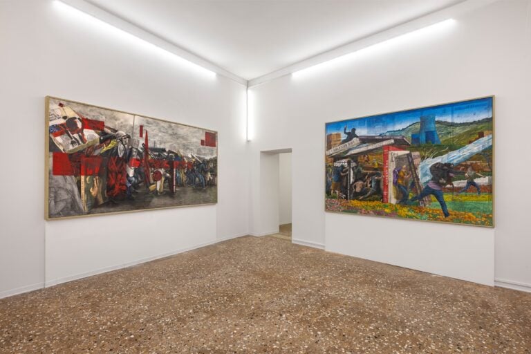 La mostra di Andrea Mastrovito, Quando il cielo finisce, nella nuova sede di Galleria Michela Rizzo a Palazzo Palumbo Fossati a Venezia