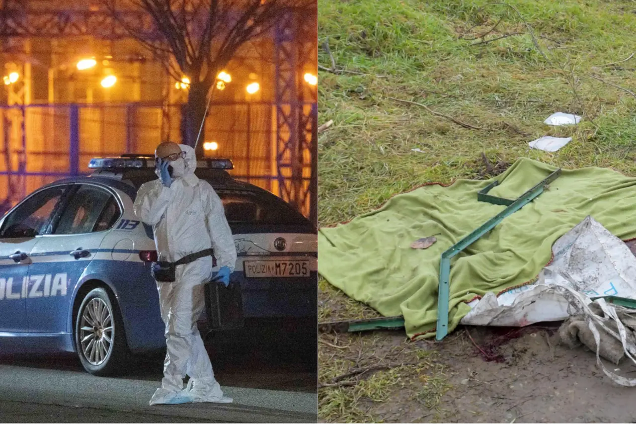 L'area di Rogoredo dove il 28enne è stato ucciso da un colpo di pistola di un poliziotto in borghese: sul terreno, il giorno dopo, si vedono ancora le macchie di sangue