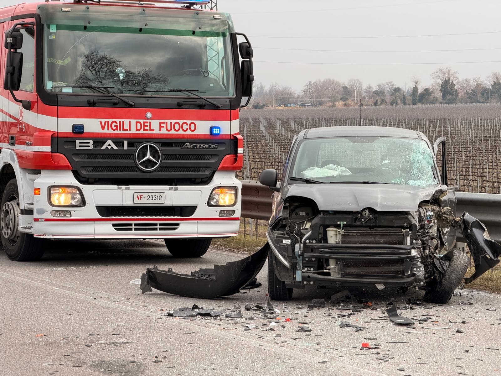 L'utilitaria dell'anziana che ha innescato la tragedia