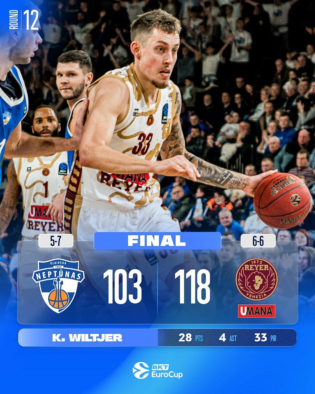 Wiltjer guida la Reyer in Lituania