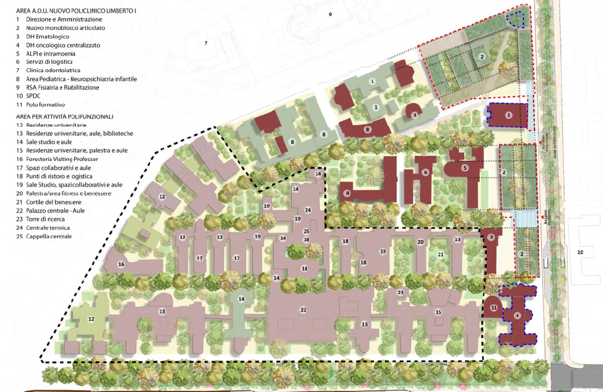 La piantina della nuova organizzazione dell'Umberto I-2