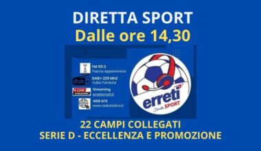 DIRETTA RADIO DA 22 CAMPI CON ERRETI - Eccellenza calcio