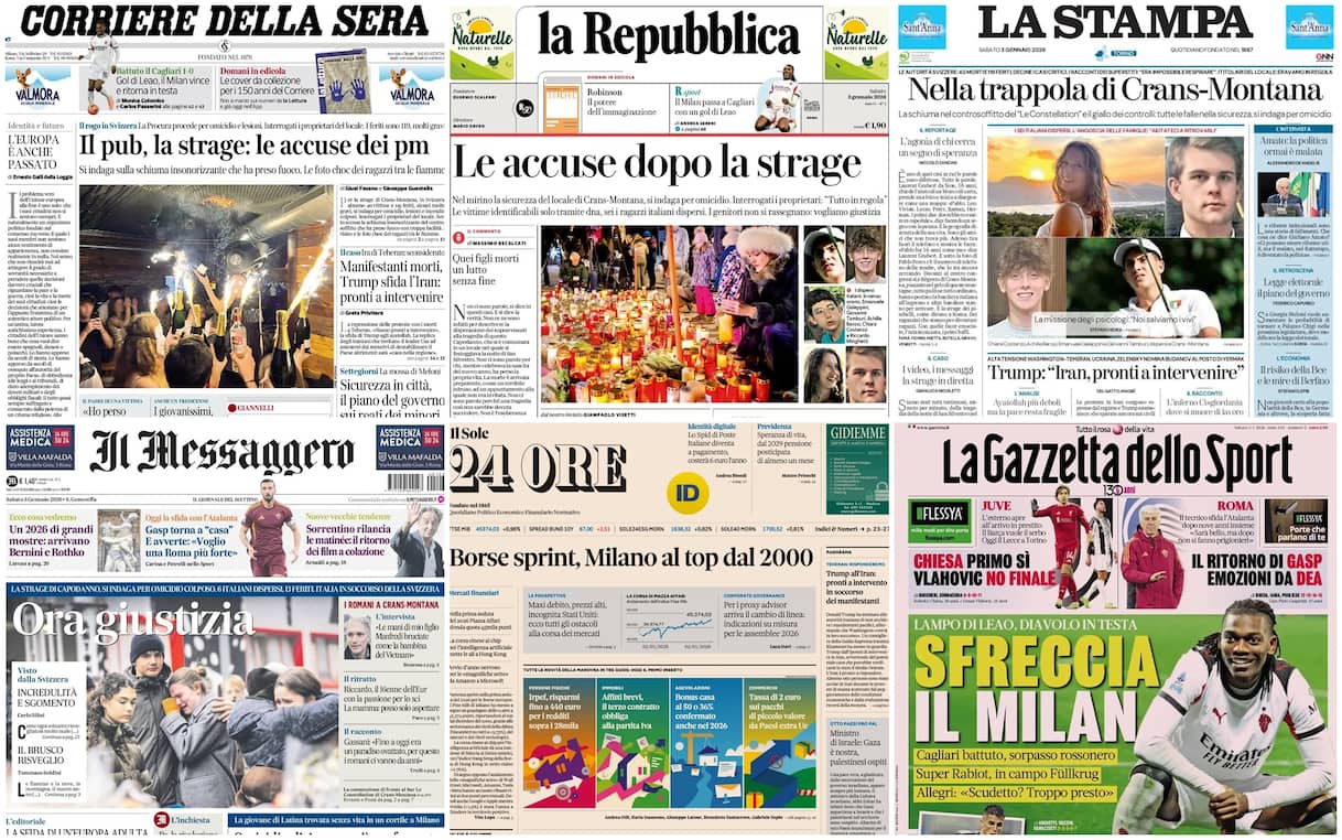 Le prime pagine dei quotidiani di oggi 3 gennaio: la rassegna stampa - Sky TG24