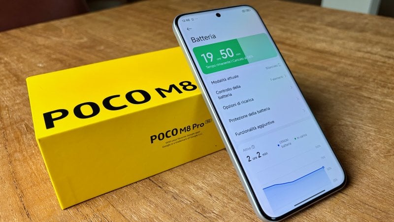 L'autonomia di POCO M8 Pro è senza dubbio ottima L'autonomia di POCO M8 Pro è senza dubbio ottima