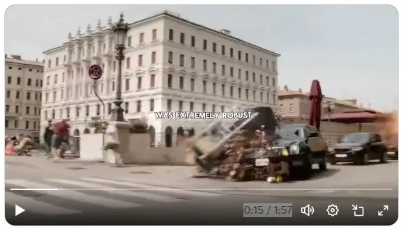 Un frame del trailer girato a Trieste da milioni di visualizzazioni