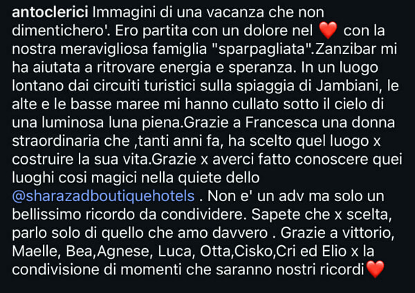 Post Antonella Clerici - Instagram