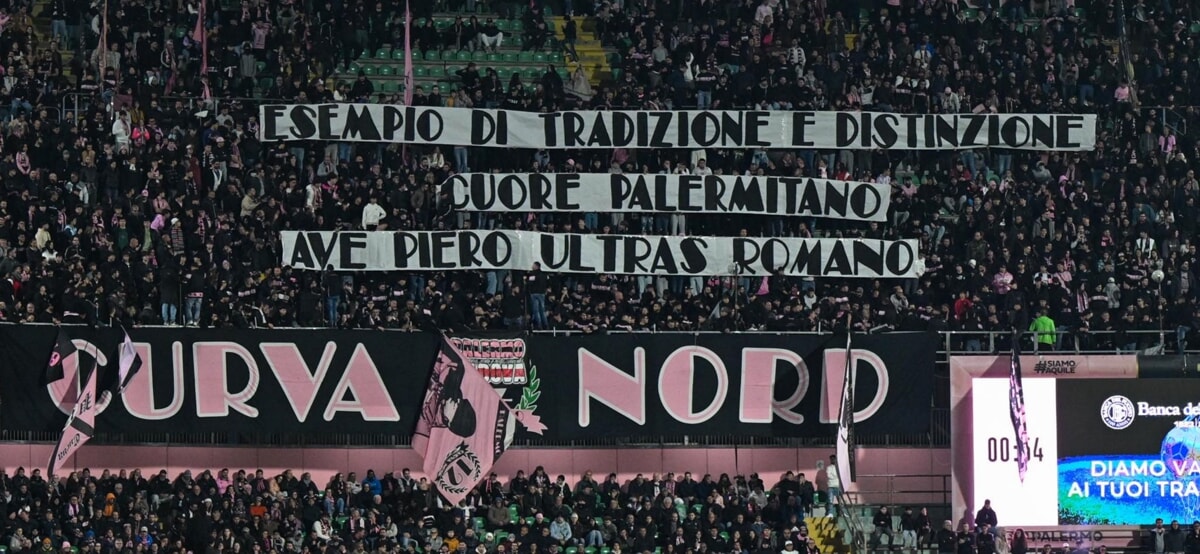 Striscione per Piero Ciaramitaro - foto CURVA NORD 12 Palermo Striscione per Piero Ciaramitaro - foto CURVA NORD 12 Palermo