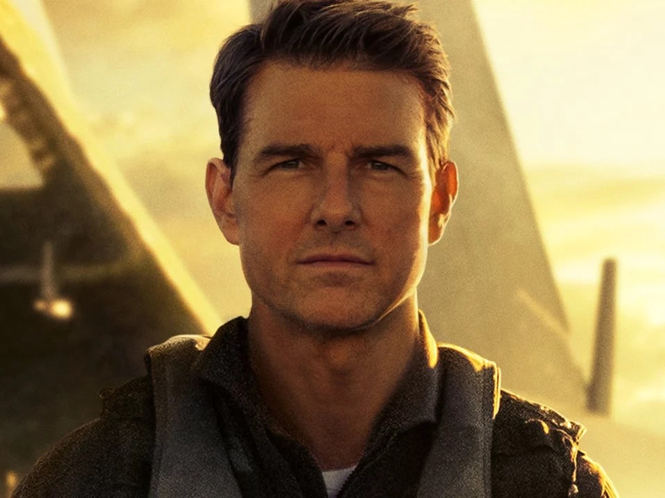 Primo piano di Tom Cruise in Top Gun: Maverick