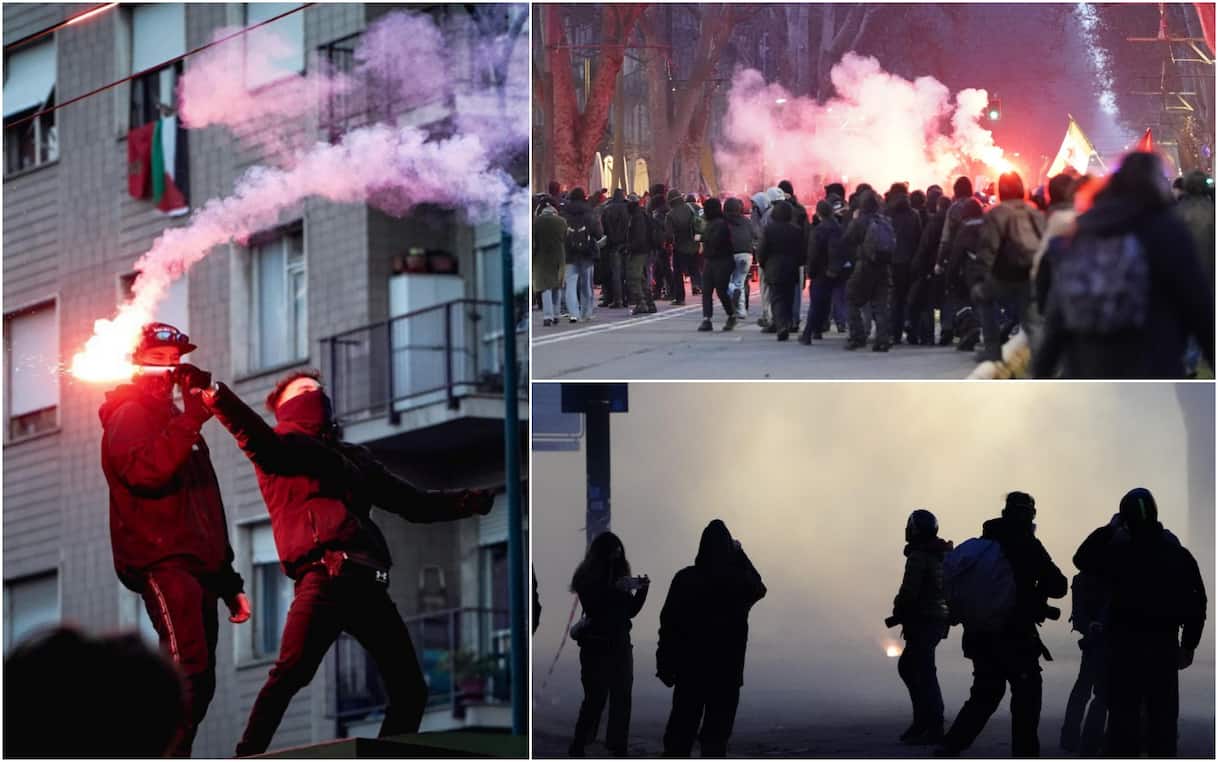 Torino, scontri durante manifestazione nazionale contro lo sgombero di Askatasuna