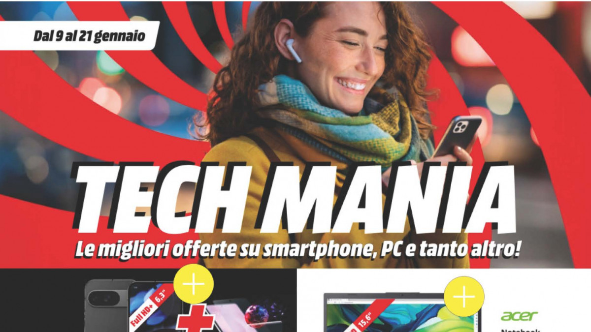 Volantino MediaWorld al 21 gennaio: promo Tech Mania e tanti sconti