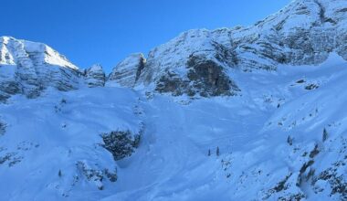 L'area della slavina a Sella Nevea
