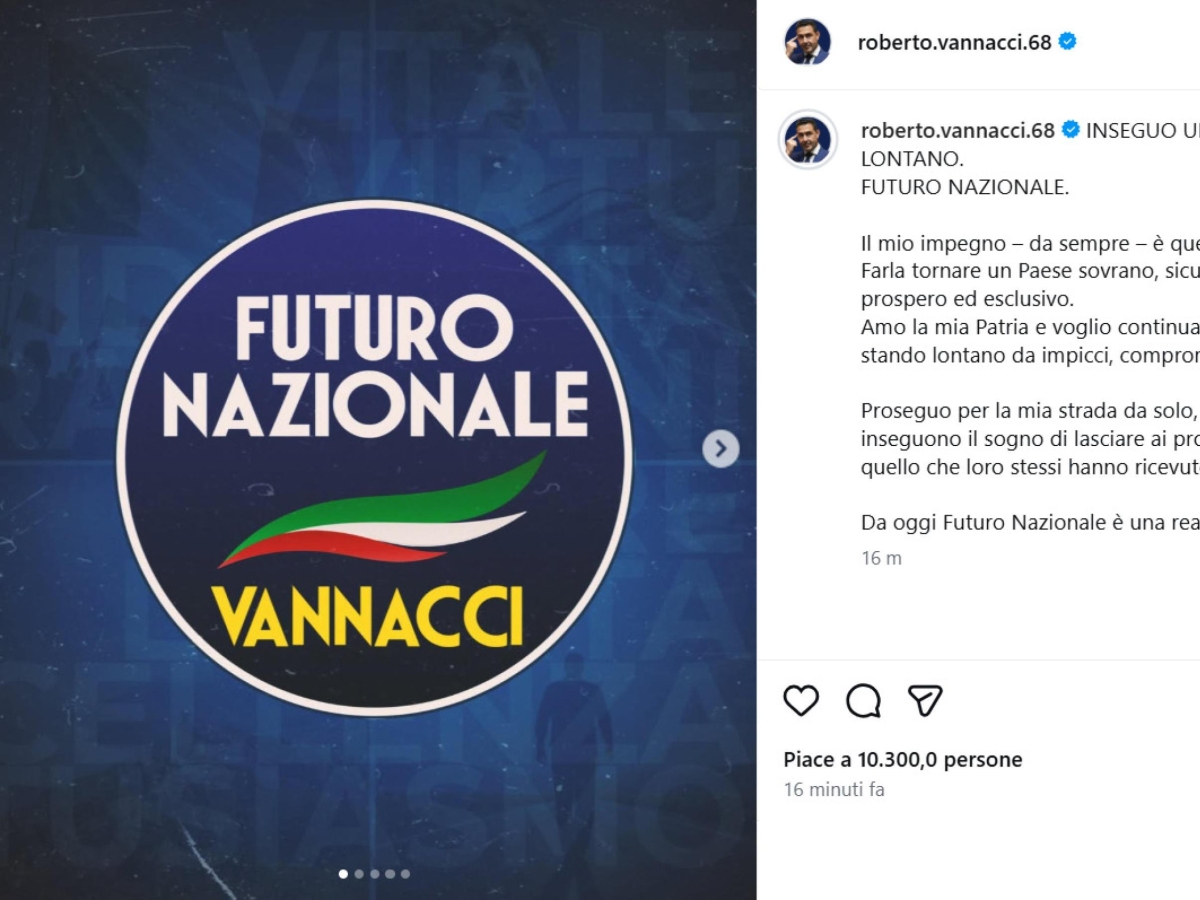 Il manifesto di Futuro Nazionale, il nuovo partito Vannacci: «La mia destra non è moderata. Prima l'Italia, poi lo stato e poi il diritto»