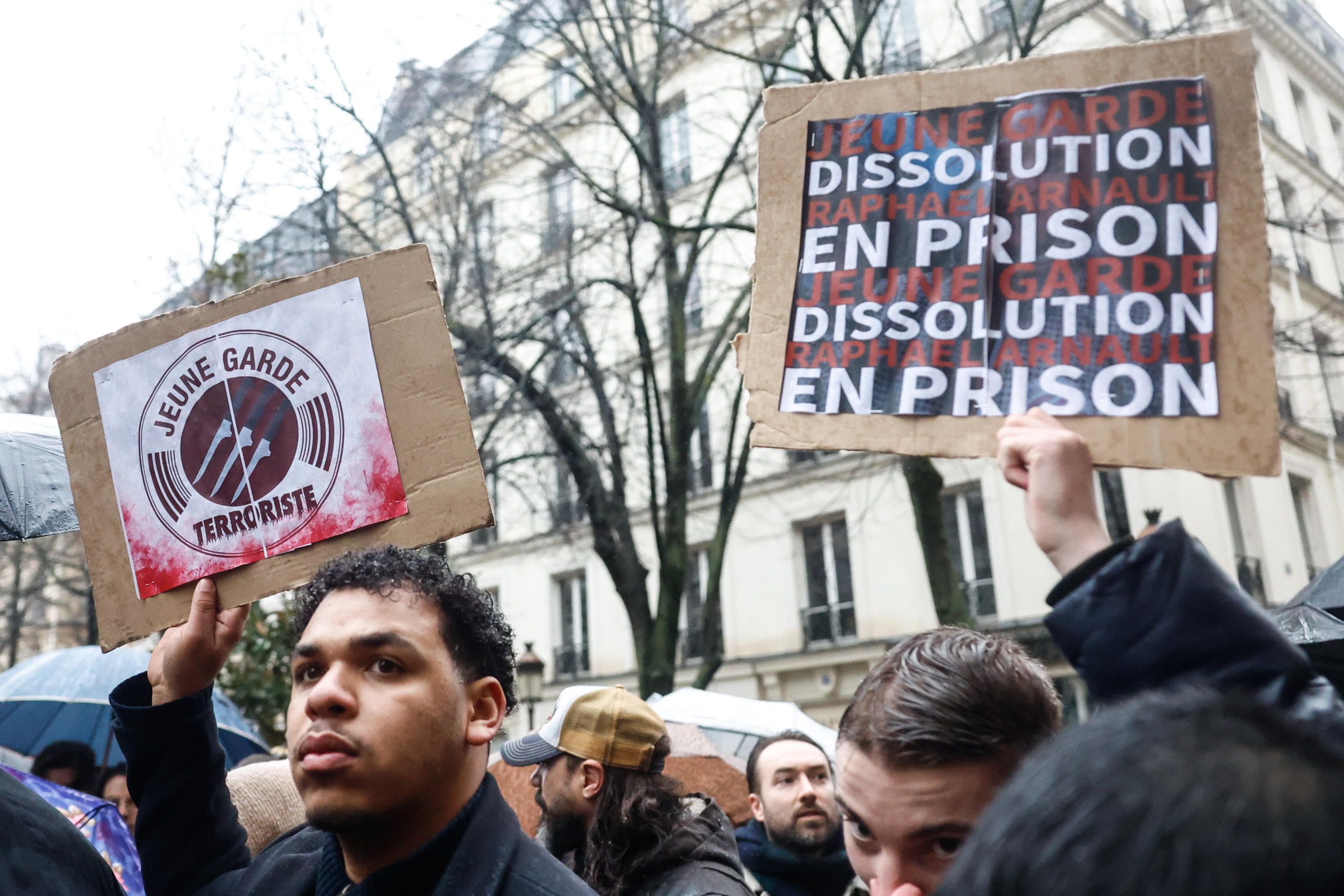epa12744138 People participate in a rally to pay tribute to the 23-year-old student killed in Lyon Quentin, in place de la Sorbonne, Paris, France, 15 February 2026. Quentin, 23, died on 15 February, two days after he was violently attacked in Lyo...