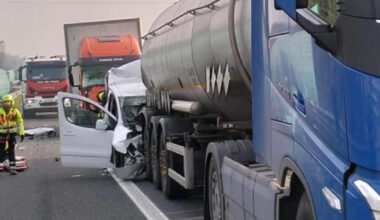 il violento tamponamento e il caos