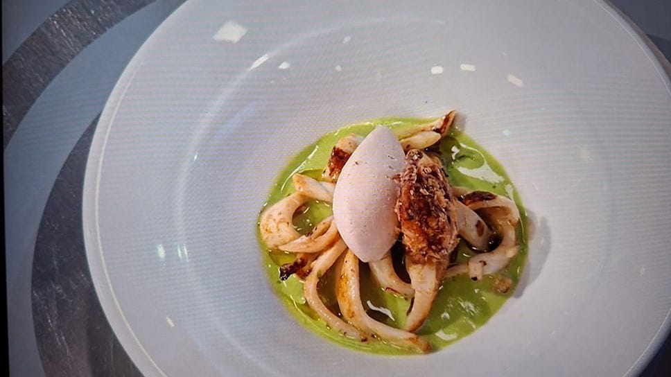 Il gelato e mortadella abbinato ai calamari, che ha salvato Matteo Rinaldi a Masterchef