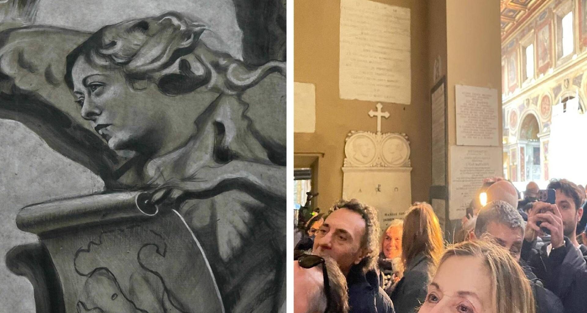 Meloni e l''angelo premier', pellegrinaggio in chiesa per vedere l'affresco