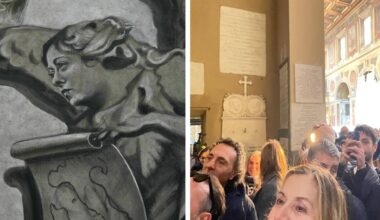 Meloni e l''angelo premier', pellegrinaggio in chiesa per vedere l'affresco
