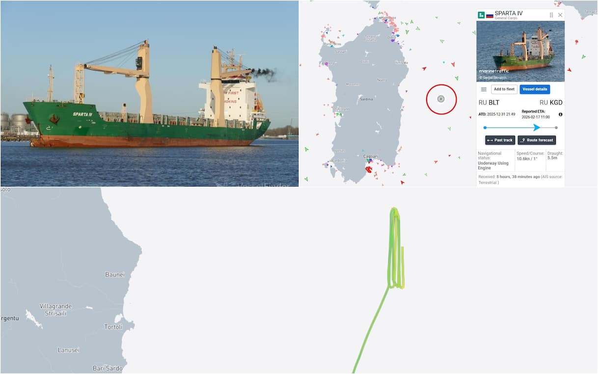 Nave russa al largo della Sardegna, il cambio di rotta sospetto: cosa sappiamo