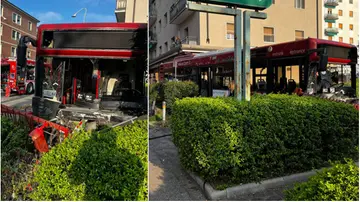 Incidente oggi a San Lazzaro (Bologna): autobus fuori strada, si schianta contro un palazzo e poi nei giardinetti