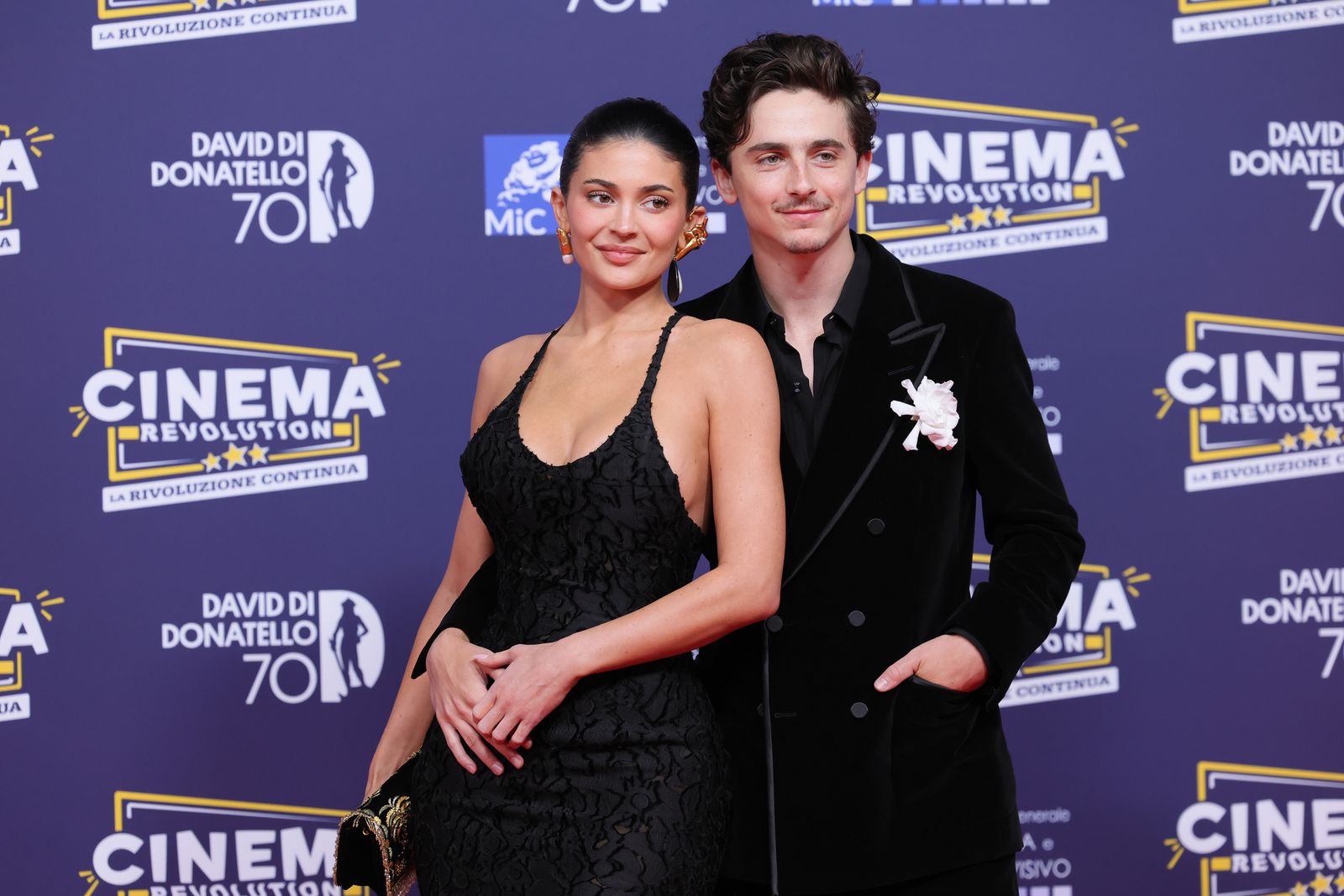 Timothe Chalamet e Kylie Jenner sul red carpet a Cinecittà Roma 2025